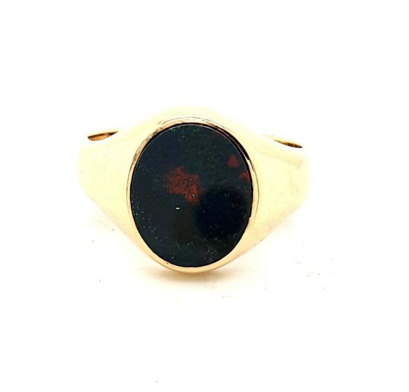 18ct Yellow Gold Bloodstone Signet Ring (20465)